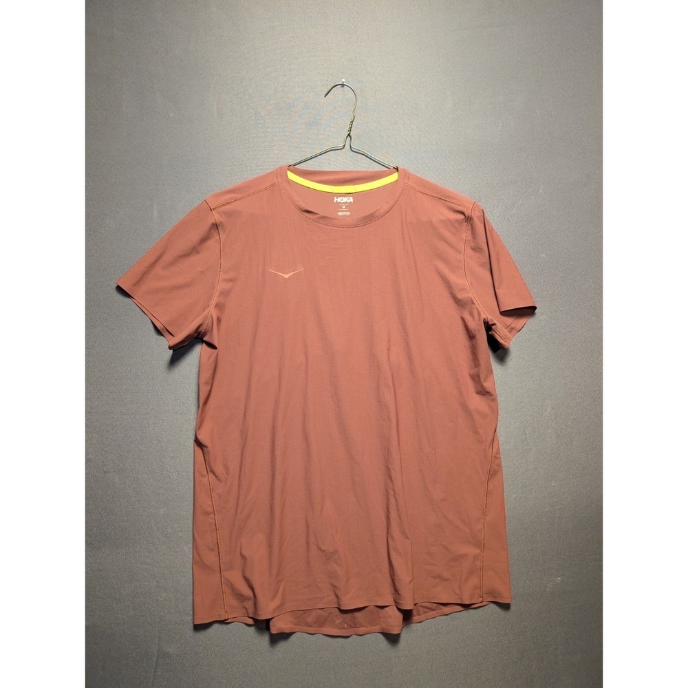 Hoka Airolite 2.0 T-Shirt Women M Rust Orange Trail Running Outdoor Short Sleeve